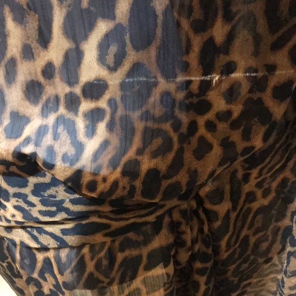 NWT Ralph Lauren Swimsuit Cover-Up Tunic Leopard Print with Tie Waist-Size S/M - Picture 4 of 12